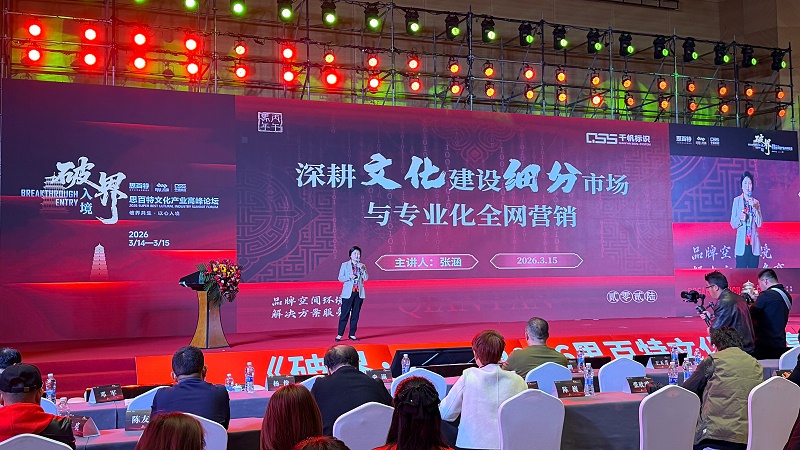 千帆标识张涵现场演讲《深耕文化建设细分市场与专业化全网营销》